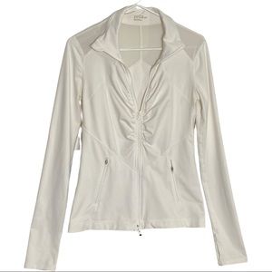 Zella White Zippered Jacket XS Worn Once 2 Front Pockets